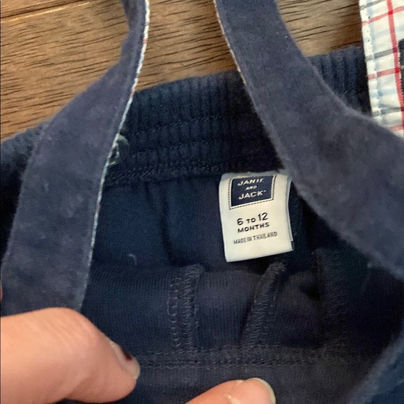 Janie and Jack Plaid Shirt and Navy Pants Set - Picture 8 of 9